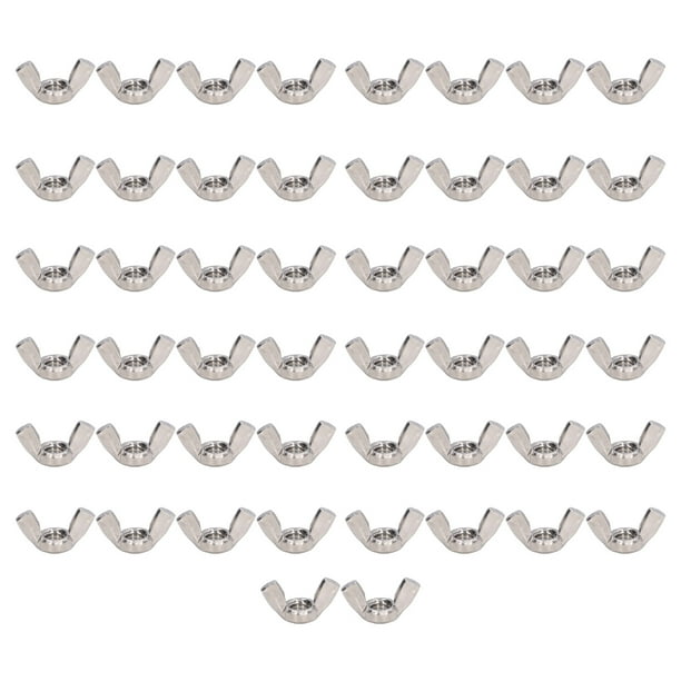 Tuercas de mariposa, 50 piezas Surtido de tuercas de mariposa Kit de surtido de tuercas de mariposa Reemplazo de tuerca de mariposa Diseñado para profesionales