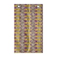 thumbnail image 1 of Abstract Hanging Pocket Organizer, Quirky Modern Scrolling Bows Pattern Ornamental Chained Forms Pattern, Printed Polyester Storage Bag with Pockets, 21" x 31", Mustard Purple and Tan, 1 of 2