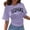 Purple, variant on Korean- Casual Short Sleeve Tee with Loose Crewneck for Everyday Wear Comfortable Basic Top Ideal for Spring and Fall