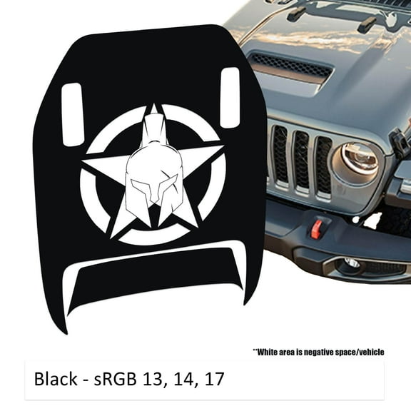 Collectible Decals Gladiator Alpha Romeo Star Clawed Foot Hood Decal - Fits 2018  Wrangler JL 392 Gladiator JT Mojave