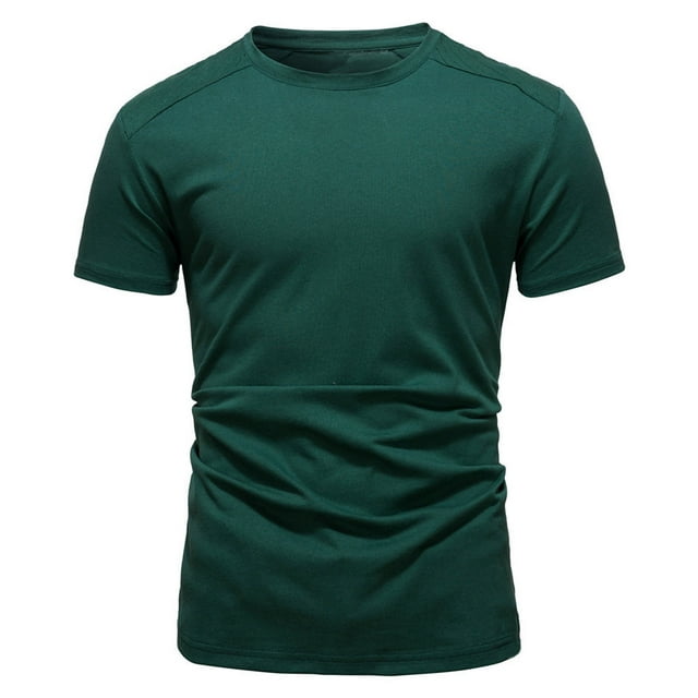Fashion Mens Casual Comfortable Short Sleeve Solid Tops Sweatshirts Blouse