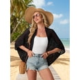 thumbnail image 3 of Womens Crochet Cardigan Lightweight Open Front Beach Cover Up Knit Long Dolman Sleeves Summer Outfits, 3 of 7