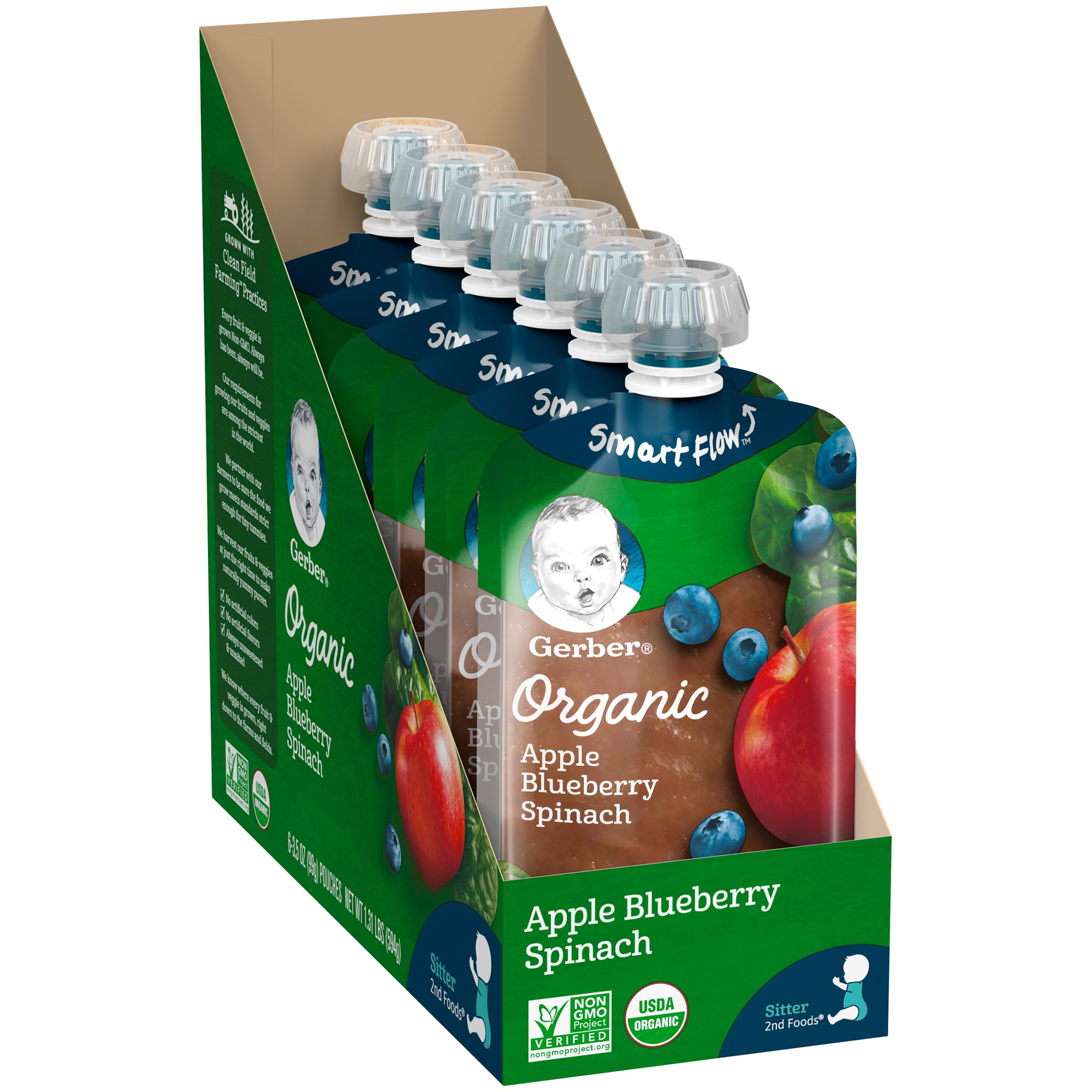 gerber organic apple blueberry spinach