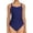 Blue, variant on Women’s One Piece Swimsuits - Athletic Training Swimwear, Retro Scalloped Ruched Tummy Control Bathing Suits for Women
