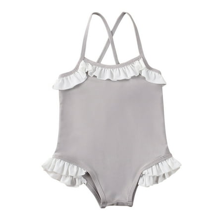 

Kids Baby Girls Sleevelss Bikini Romper Bodysuits Swimwear Bathing Suit Beachwear