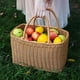thumbnail image 4 of 5X Cesta de la Compra para el Hogar Cesta de Verduras de Mano Cesta Tejida Decorativa Cesta de Arreglo Floral Bolsa de Picnic de Mimbre de ImitacióN, 4 of 4