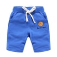 thumbnail image 2 of Boys Cotton Shorts Basketball Casual Sweatshorts with Pockets Drawstring Waist Straight Leg Comfy Shorts, Blue 7-8 Years, 2 of 7