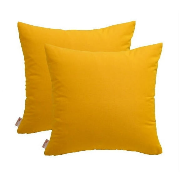 RSH Décor Indoor Outdoor Sunbrella Set of 2 Square Pillows 24" x 24", Canvas Sunflower Yellow