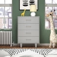 thumbnail image 3 of Child Craft Tremont 42" 4-Drawer Chest for Nursery or Bedroom, Mid-Century Style, Anti-Tip Kit, Gentle Gray, 3 of 6