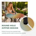 thumbnail image 4 of Round Outdoor Tablecloth with Umbrella Hole and Zipper, Orange Yellow Green Ombre Tablecloth with Elastic Waterproof, Modern Art Aesthetics Abstract Patio Table Covers for 31" - 35" Pool Tables, 4 of 9