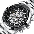 thumbnail image 2 of Relojes mecánicos huecos automáticos con correa de acero de moda atmosférica para hombres, 2 of 6