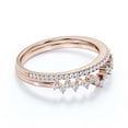 thumbnail image 2 of ZigZag Design 0.65 Carat Milgrain Diamond Moissanite Engagement Ring Wedding Band in 10k Solid Rose Gold, Stackable Ring, Gift For Her, Promise Ring, Anniversary Ring, Bridal Set, Matching Band, 2 of 3