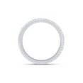 thumbnail image 2 of AFFY Round Shape White Cubic Zirconia Full Eternity Wedding Band Ring In 14k White Gold Over Sterling Silver Ring Size-8, 2 of 6