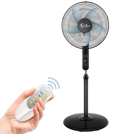 

CLEARANCE! Simple Deluxe Oscillating 16″ Adjustable 3 Speed Pedestal Stand Fan with Remote Control for Indoor Bedroom Living Room Home Office & College Dorm Use