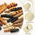thumbnail image 5 of Uxcell 25pcs Wooden Toggle Buttons 40mm / 1.6" Double Hole Wood Olive Horn Sewing Buttons for Coat Sweaters Clothing DIY Craft, Dark Brown, 5 of 7