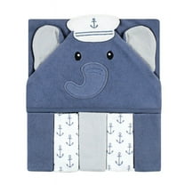 Hudson Baby Elephants Cotton Hooded Towels, Sailor Elephant