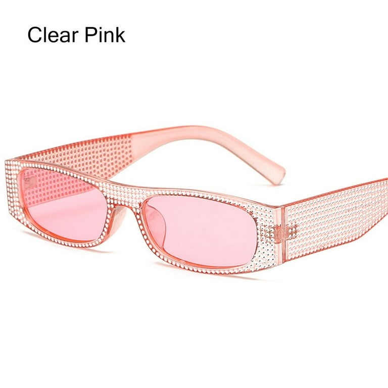 Pink Bling Rectangle Sunglasses