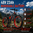 thumbnail image 4 of EOEOTWO E01MAX Electric Bike for Adults, Dual Motor Off-Road Ebike, 26" Fat Tire Fast Mountain E-Bike with 48V 23Ah Battery, Dual Hydraulic Brakes, 80 Miles Long Range UL 2849, 4 of 10