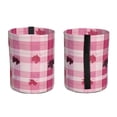 thumbnail image 3 of Round Car Trash Can 7×5.9in Waterproof, Durable, Not Easy To Fade, Easy To Install And Disassemble To Prevent Interior Pollution Plaid Fall Camo Pink_1, 3 of 7