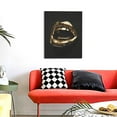 thumbnail image 4 of KLL Golden Lips Modern Sculpture Print Canvas Wall Art, Canvas Painting Prints Canvas Art Wall Decor Home Decoration for Living Room Bedroom Office, 4 of 6