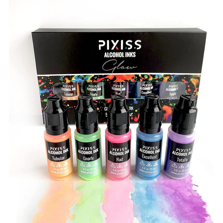 Pixiss Blue Alcohol Inks Set, 5 Shades of Highly Saturated Blue Alcohol  Ink, for Resin Petri Dishes, Alcohol Ink Paper, Tumblers, Coasters, Resin  Dye 