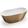 thumbnail image 4 of Ruvati USA RVB6723GW 63 in. Sinatra epiStone Solid Surface Freestanding Bath Tub, Matte Gold & White, 4 of 4