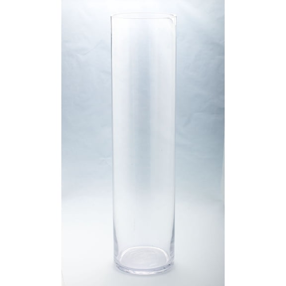 CC Home Furnishings 31.5" Clear Solid Glass Cylindrical Flower Vase