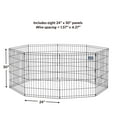 thumbnail image 3 of MidWest Home for Pets Metal Exercise Dog Playpen Without Door, 8 Panels, 4 Ground Stakes, Foldable and Portable Pet Playpen, 30 Inch High, Black, 3 of 7
