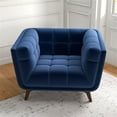 thumbnail image 5 of Cerruti Mid Century Modern Luxury Tufted Accent Velvet Armchair in Navy Blue, 5 of 6