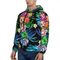 thumbnail image 3 of Wukai Colorful Flowers Print Men Hoodies Fleece Sweatshirts Long Sleeve Sweaters Pullover Fall Outfits Winter Clothes-Large, 3 of 7