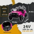 thumbnail image 2 of 24V Ride On Jeep Car, Toddler Ride On Toys w/Parents Remote Control, One Seat Electric Car for Kids 2-4 with 4-Wheel Suspension, Bluetooth, Music, 1.86-3.11MPH Adjustable Speed, Pink, 2 of 14