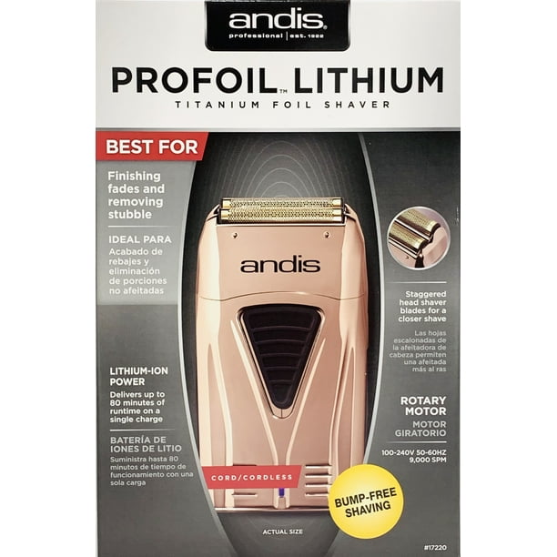 Andis 17220 Profoil Lithium Titanium Foil Shaver Cordless Copper/Rose Gold