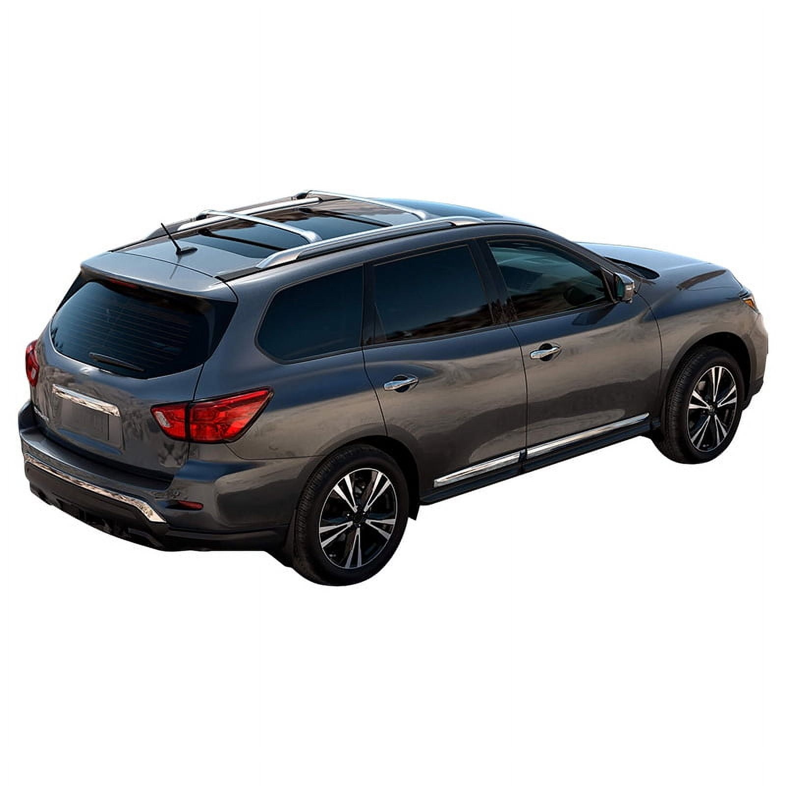 Ikon Motorsports Cross Bars Compatible with 14-20 Nissan Rogue W/ Roof Rails OE Factory Style Roof Rack Cross Bar Silver - Aluminum