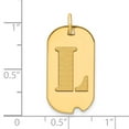 thumbnail image 2 of 14k Yellow Gold Polished Finish Block Letter L Initial Design Dog Tag Charm Pendant, 2 of 2