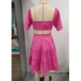 thumbnail image 2 of Vestido con dobladillo fruncido y volantes, vestido de mujer corto con campana y fruncido, vestido calado con cintura para mujer, vestido calado diseñado para el futuro, 2 of 3