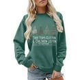 thumbnail image 2 of Clothing 2025 Delayuji Womens Oversized Sweatshirt Christmas Trees Sweatshirt Womens Funny Tree Camping Sweatshirt Casual Fall Pullover Tops Christmas Sweatshirt for Women Green Xl, 2 of 4