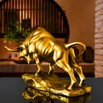 thumbnail image 7 of Gold Cow Figurines Cattle Statue Figurines Shelf Decors Accent Cattle Decorative Objects Table Centrepieces Home Decors, 7 of 7