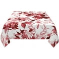 thumbnail image 3 of Christmas Tablecloth Square 60x60 Inch,Wine Red Watercolor Flowers Table Cloth,Stain Resistance Polyester Spring Floral Seasonal Outdoor Small Table Covers for Kitchen Dining Parties Picnic, 3 of 6