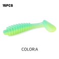 thumbnail image 1 of 15 Pcs Threaded Soft Bait - 50mm PVC Paddle Tail Swimbaits, Fish Attractant Infused Soft Plastic Lures for Freshwater Bass Fishing, 1 of 9