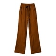 thumbnail image 6 of XuJwPNcy Women Baggy Sweatpants Fall Wide Leg Drawstring Workout Pants Classic Regular Fit Trousers with Pockets(Brown,Small), 6 of 6