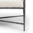 thumbnail image 3 of Lalia Modern Upholstered 48-inch Hammered Metal Accent Bench with Roll Arms, Gunmetal, 3 of 13