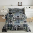 thumbnail image 2 of jejeloiu Adventure Theme Queen Comforter Set,Safari Animal Deer Bedding Sets,Jungle Wildlife Bear Bedding Comforter Set For Adults,Breathable Home Decor Reversible,3pcs, 2 of 8