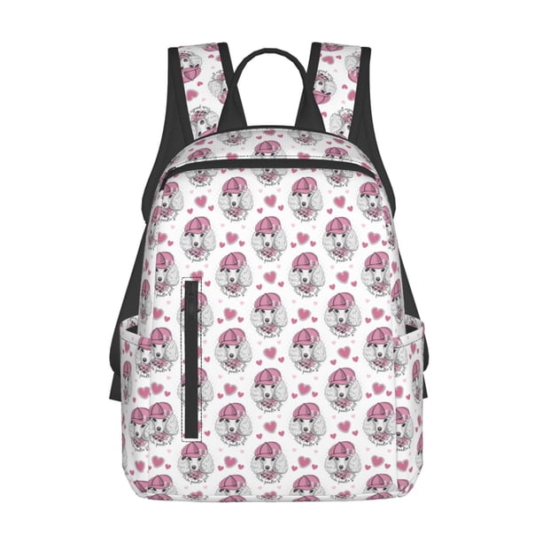 Balery Cute Poodle Dog Mochila ligera para hombre y mujer: duradera e impermeable, ideal para la escuela, el trabajo, viajes y uso diario.