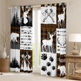 thumbnail image 2 of Feelyou Bear Deer Curtains Pack of 2 (42x84 Each), Brown Patchwork Plaid Curtains Blackout, 2 of 6