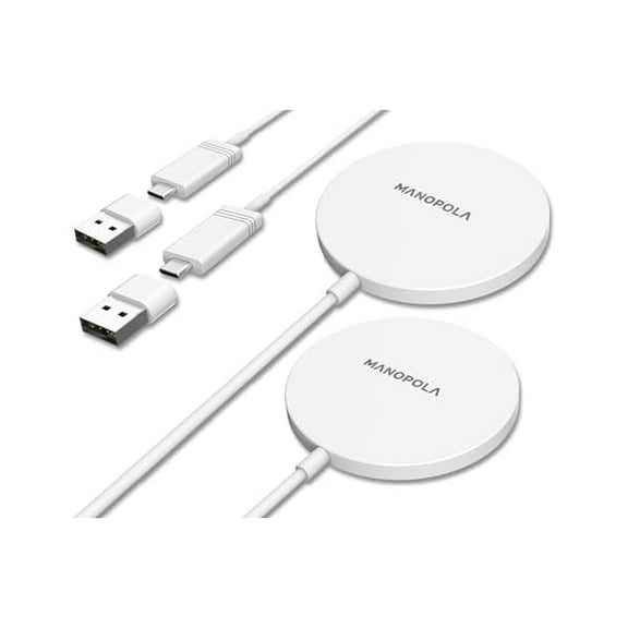 YJJSKEJI 2 Pack Magnetic Wireless Charger,Mag Safe Charger for Apple,15W Fast Charger Compatible with iPhone16/15/14/13/12 Pro/Max/Plus/Mini and AirPods 3/2/Pro 2/Pro