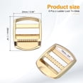 thumbnail image 2 of Uxcell Ladder Lock Buckle Slide Zinc Alloy Adjustable Webbing Strap Release Buckles 3/4", Light Gold, 8 Pack, 2 of 6