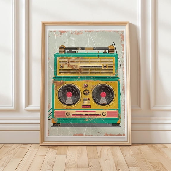 Retro Boombox Vintage Radio 80s 90s Music Retro Audio Hip Hop Nostalgic Poster Unframed Paper Print