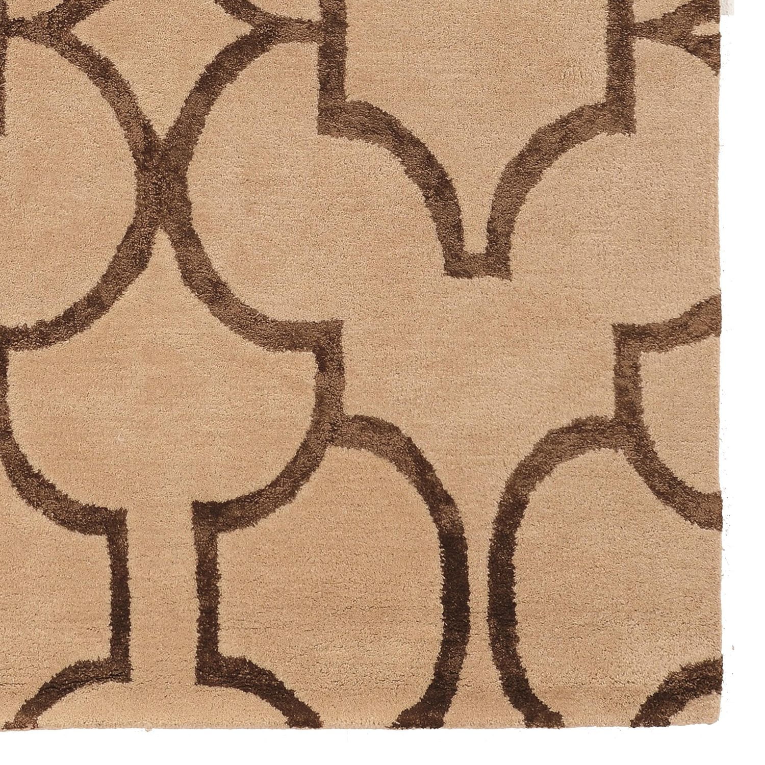 Aspire Wool Geo Beige & Brown 5' x 8' Area Rug