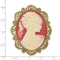 thumbnail image 2 of Fashion 1928 Gold-Tone Acrylic Cameo Pin Brooch Made In United States bf2534, 2 of 5