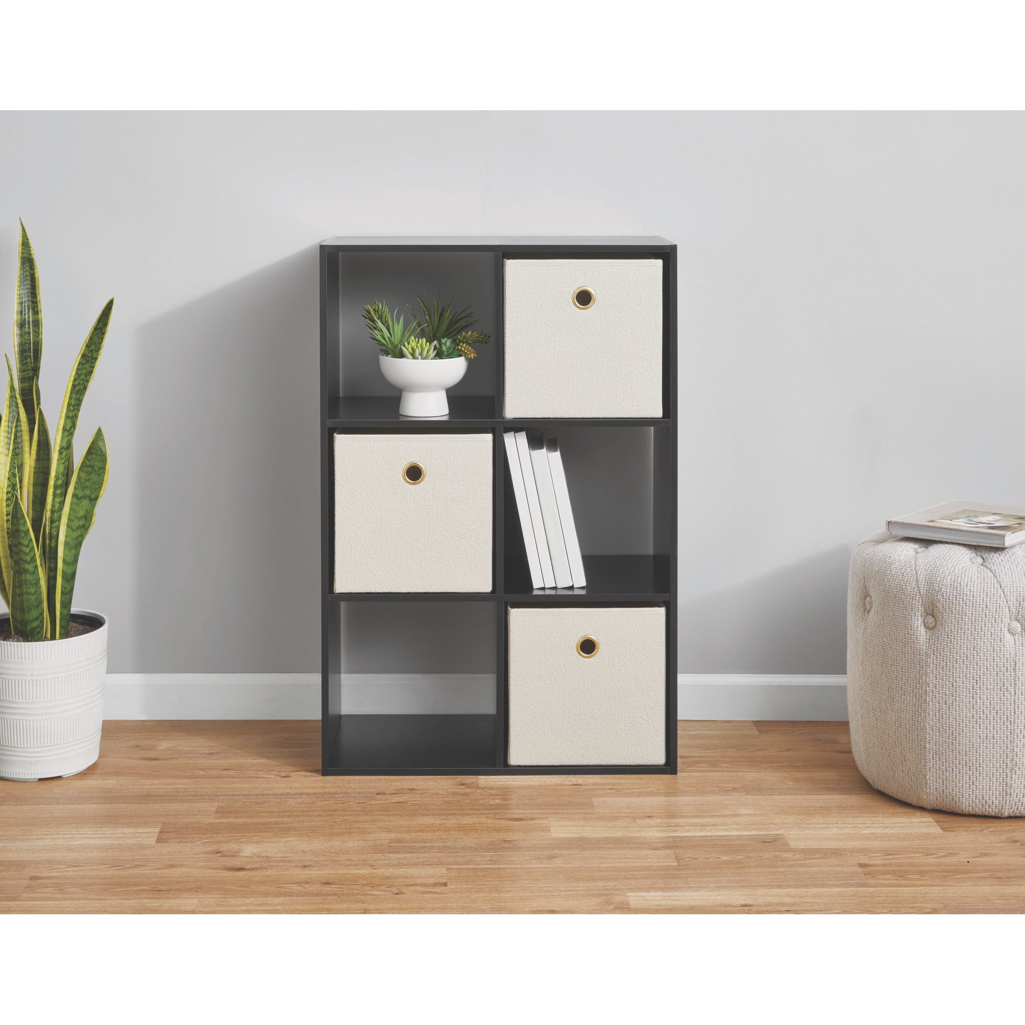 Mainstays 6-Cube Storage Organizer, Black